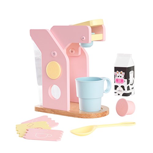 Kidkraft Set Macchina Caffè Capsule Giocattolo Pastello, Set Mini Elettrodomestici Giocattoli Per Cucina Per Bambini, Accessori Cucina Bambini, 63380