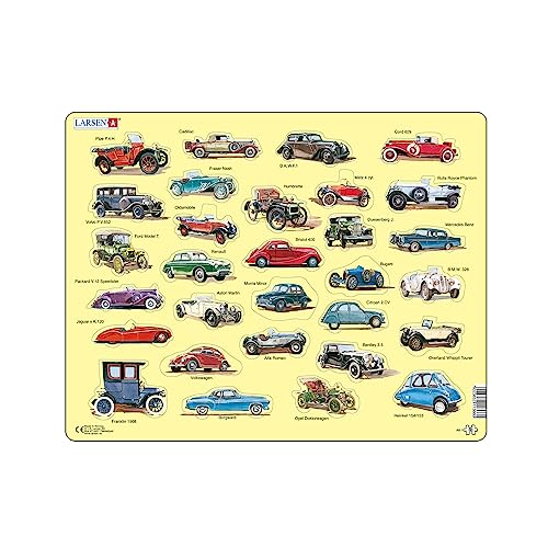 Larsen Ak1 Puzzle Per Principianti: Automobili, Puzzle Incorniciato Con 30 Pezzi