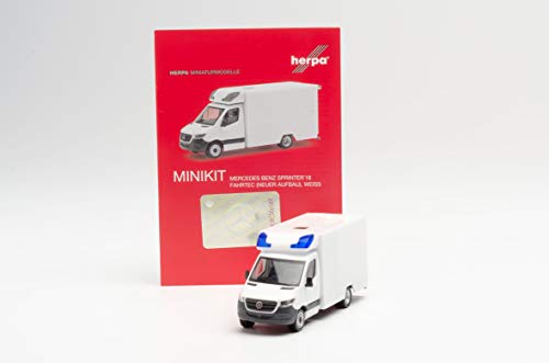 Herpa-13826 Herpa 013826 H0 Mercedes Benz Minikit Sprinter 18 Fahrtec Rtw (Nuova Struttura), Bianco, Colore