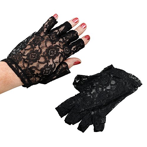 Bristol Novelty Ba669 - Guanti In Pizzo, 23 Cm, Senza Dita, Da Donna, Taglia Unica