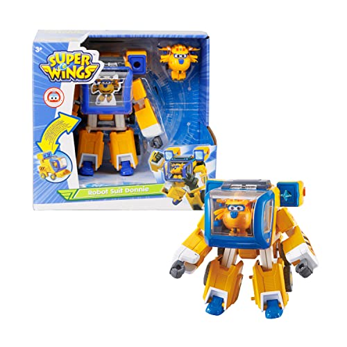 Super Wings Donnie Transforming Supercharged & Mini Magnetic Super Pet Donnie Transformer Toys For 3+ Year Old Boys Girls, Yellow