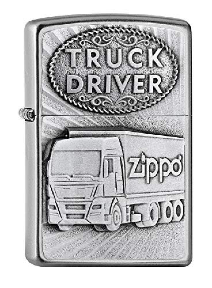 (TG. One Size) Zippo Feuerzeug Truck Driver Lighter, Silver, One Size - NUOVO
