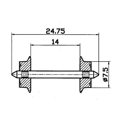 Roco Roco-40184 40184 H0-Set Di Ruote Ac, 2 Pezzi