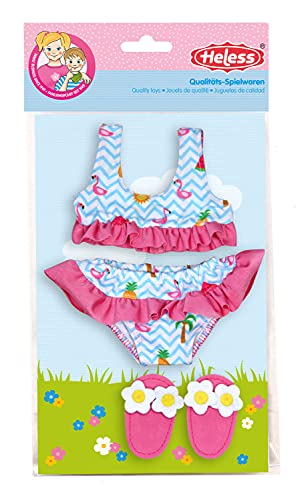 Heless 199 - Bikini Con Bustina Da Bagno, Motivo Fenicottero, Taglia 28-35 Cm