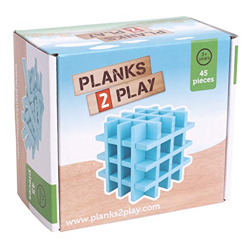 New Classic Toys- Planks 2 Play-45 Tavole-Azzurro, 45 Pieces - Light Blue, P2Clb45