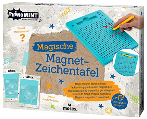 Moses Phänomint, Creare Immagini Magiche, Lavagna Da Disegno Magnetica Con Modelli, Kit Creativo Per Bambini, Colore Turchese, Small, 30340