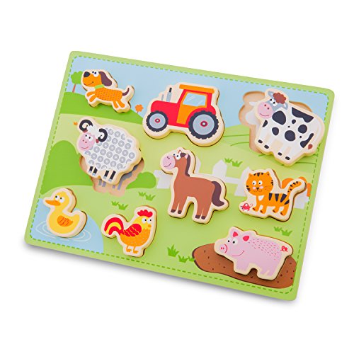 New Classic Toys- Chunky Farm Mini Puzzle, Multicolore, 10521