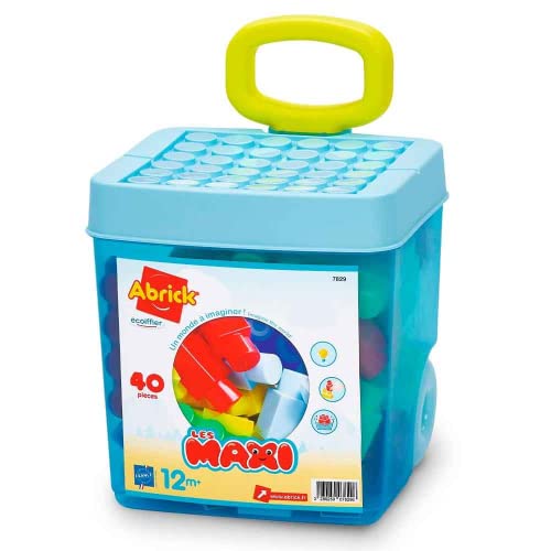 Giocattoli Ecoiffier 7829 - Carrello Rolly Mattoni 40 Pezzi - Les Maxi - Gioco Di Costruzione Per Bambini, A Partire Da 12 Mesi, Prodotto In Francia