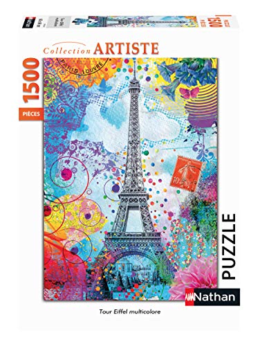 Nathan-Puzzle 1500 Pezzi-Torre Eiffel Multicolore Adulti, 4005556878130