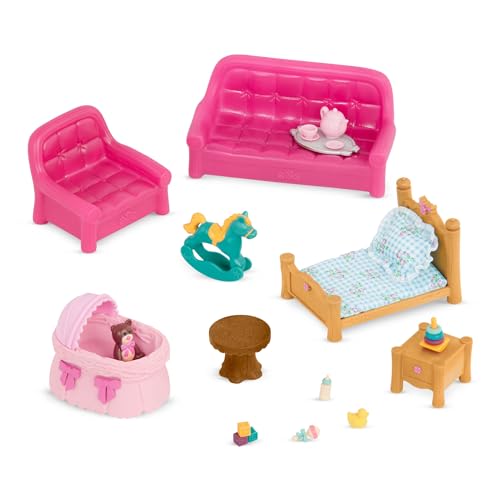 Li'L Woodzeez - Set Di 23 Giocattoli Con Mobili E Accessori Per Il Soggiorno, Giocattoli In Miniatura E Set Per Bambini Dai 3 Anni In Su.