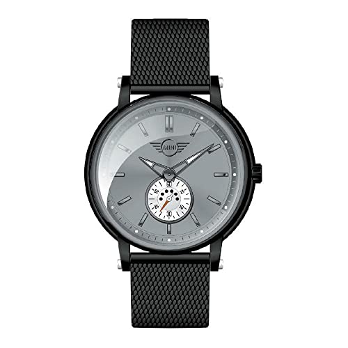Orologio Uomo Mini Mi-2316M/04M Acciaio Maglia Mesh Milanese Nero Grigio Swiss Movement
