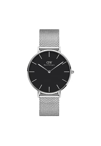 Daniel Wellington Petite Sterling Orologio Unisex Adulto, 36Mm, In Maglia, Argento