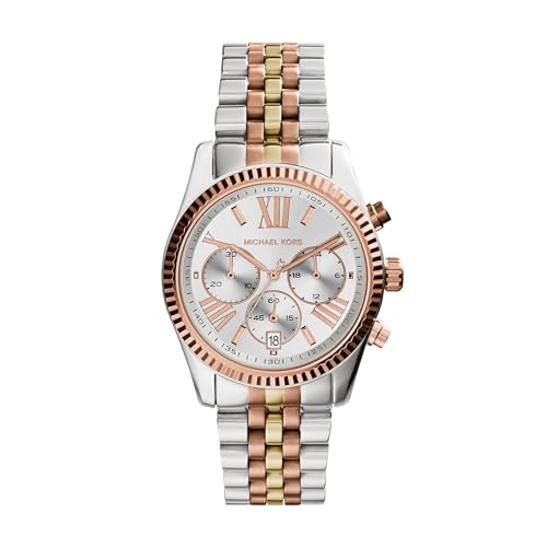 Michael Kors Orologio Da Donna Lexington, Movimento Cronografo Al Quarzo, Cassa In Acciaio Inossidabile Da 38 Mm Con Bracciale In Acciaio Inossidabile