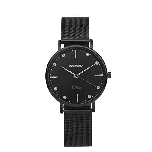 Orologio Donna Brosway Victoria Wvi17 In Acciaio Nero Cinturino Maglia Milano