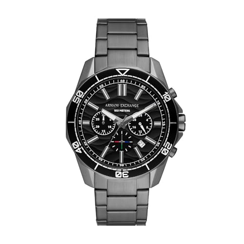 Armani Exchange Cronografo Da Uomo In Acciaio Color Canna Di Fucile, Ax1959