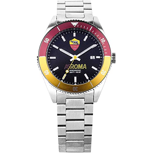 Lowell Orologio Uomo As Roma Acciaio Diver Con Ghiera Giallorossa Prodotto Ufficiale