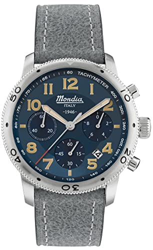 Mondia Italy 1946 Crono Orologio Uomo Analogico Al Quarzo Con Cinturino In Pelle Di Vitello Mi753-2Cp