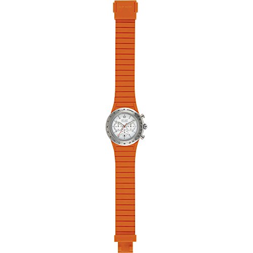 Hip Hop Orologio Unisex Ad Chrono 39Mm Quadrante Bianco E Cinturino In Silicone, Metallo Arancione, Movimento Chrono Quarzo