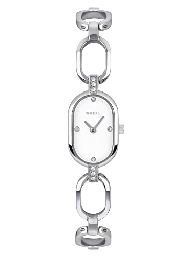 Breil, Collezione Shake Shake, Orologio Donna In Acciaio Lucido, Cassa Ovale, Chiusura A Gioielleria, Resistente All'Acqua, Lunghezza 18.5 Cm