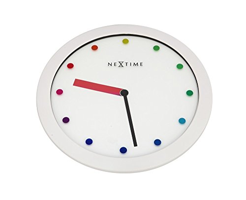 Nextime 3047 - Orologio Da Parete Al Quarzo Colour Change Stripe In Plastica, 28 Cm, Colore Del Quadrante: Bianco