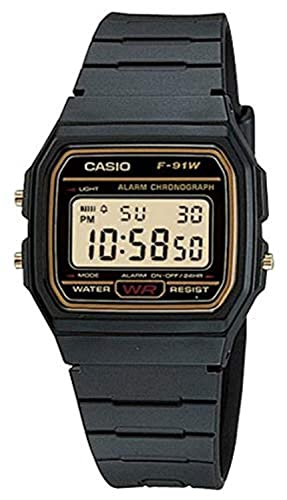 Casio Orologio Cinturino In Resina Quadrante Digitale Unisex [F91Wg-9D], Oro, Casual, Oro, Casual