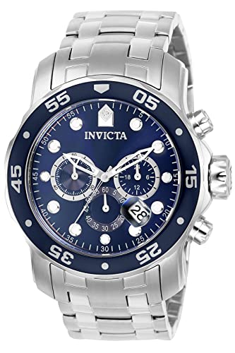Invicta Pro Diver Scuba - Orologio Da Uomo In Acciaio Inossidabile Con Movimento Al Quarzo - 48 Mm, Argento / Blu