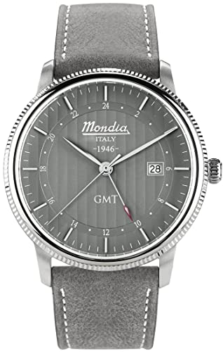 Mondia Italy 1946 Gmt Orologio Uomo Analogico Al Quarzo Con Cinturino In Pelle Di Vitello Mi750-3Cp