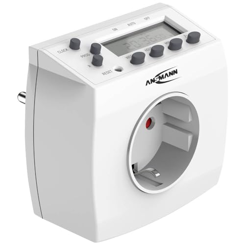 Ansmann Timer, Timer Settimanale Aes5, Display Lcd, 3680 W, Timer Digitale Con 8 Tempi Di Commutazione, Funzione Casuale, Timer Estivo