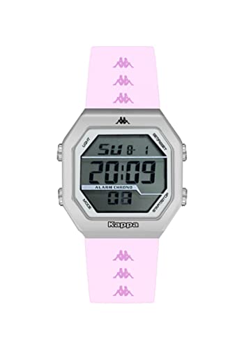 Kappa Orologio Unisex, Cinturino In Silicone, Lcd, Quadrante Esagonale (Grigio)