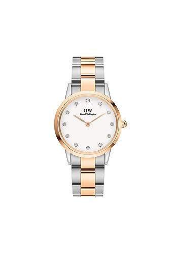 Daniel Wellington Orologio Iconic Link Lumine Da Donna, 28Mm Acciaio Inox (316L) Oro Rosato Orologio Donna