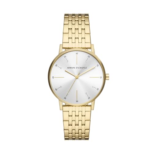 Armani Exchange Orologio Donna, Movimento A Tre Lancette, Cassa In Acciaio Inossidabile Oro 36 Mm Con Bracciale In Acciaio Inossidabile, Ax5579