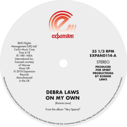 Debra Laws On My Own/Very Special (Vinyl LP) 12" Single