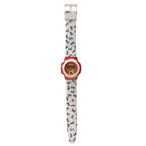 Orologio Da Polso Digitale Per Bambini Disney Mickey Mouse 1647 Bianco-Rosso -