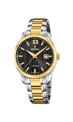 Festina Orologio Uomo F20027/4 Swiss Made Cassa In Acciaio Inox 316L Multi Cinturino In Acciaio Inox 316L Multi, Nero