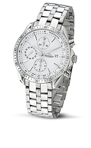 Philip Watch Blaze Automatico Con Quadrante Bianco E Cinturino In Acciaio Inox