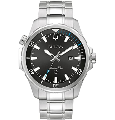 Bulova Orologio Solo Tempo Uomo Marine Star Nero Acciaio 96B382