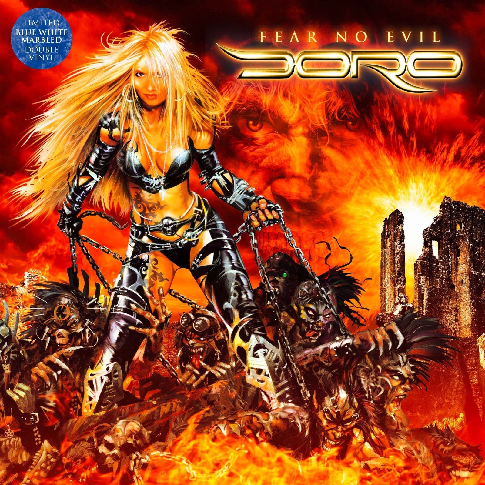 Doro Fear No Evil Blue White Marbled (Vinyl LP)