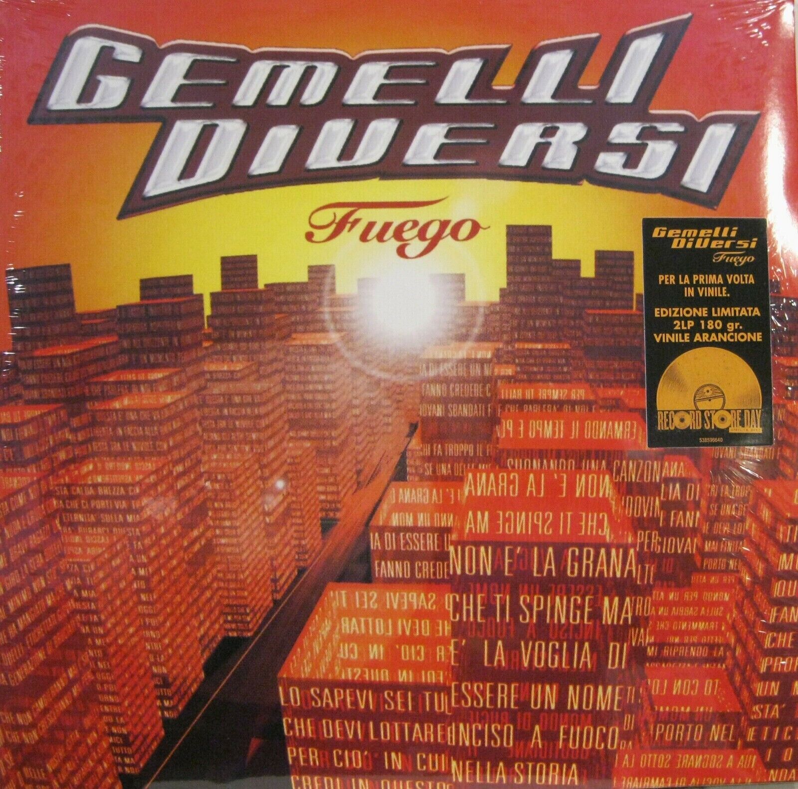 GEMELLI DIVERSI - FUEGO - VINILE 2LP COLORED EDIZ.LIMITATA SIGILLATO SEALED