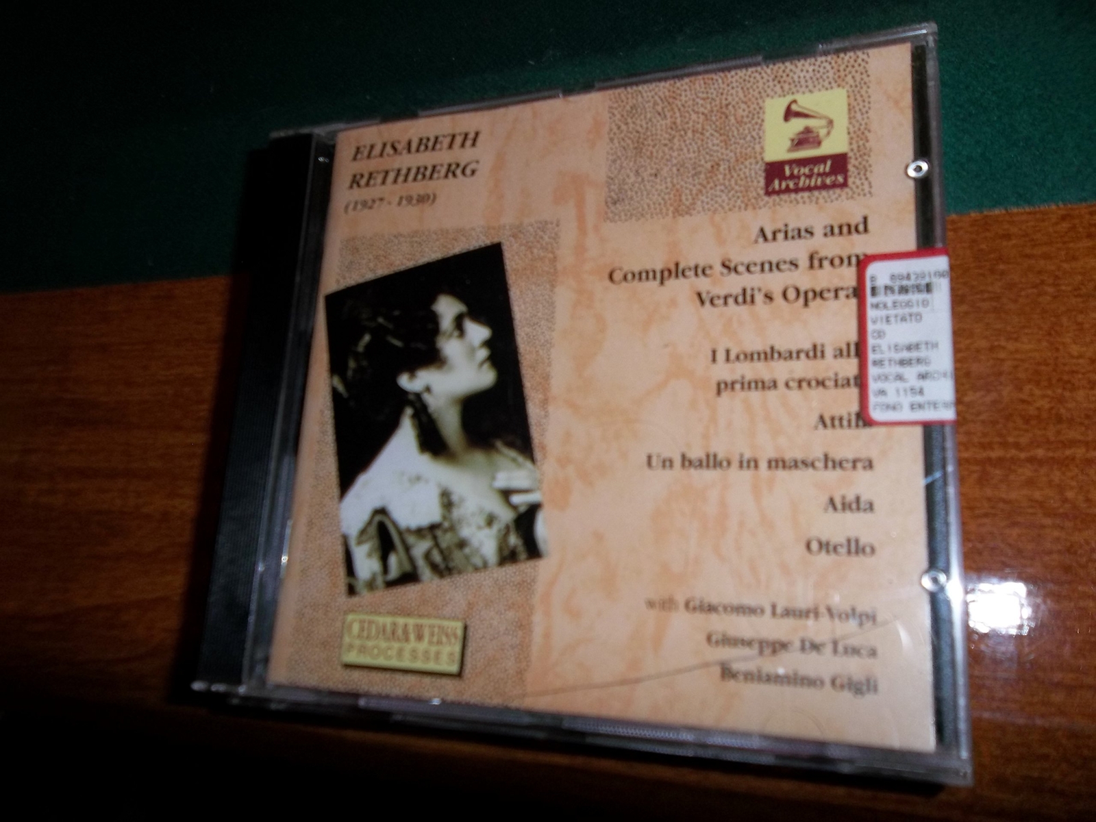 Giuseppe Verdi Arias (Elisabeth Rethberg) (CD)