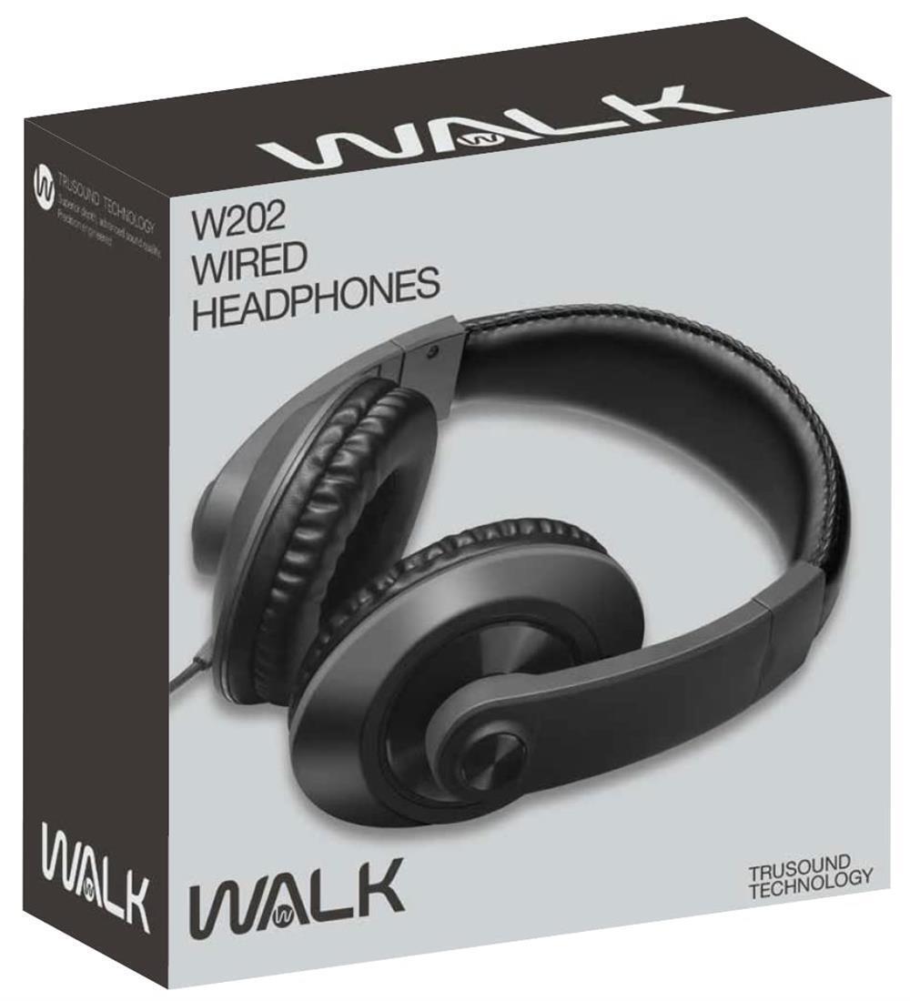 Walk: Wired Black Over-Ear Cushioned Headphones, 3.5mm Jack (Cuffie)  - AA.VV.