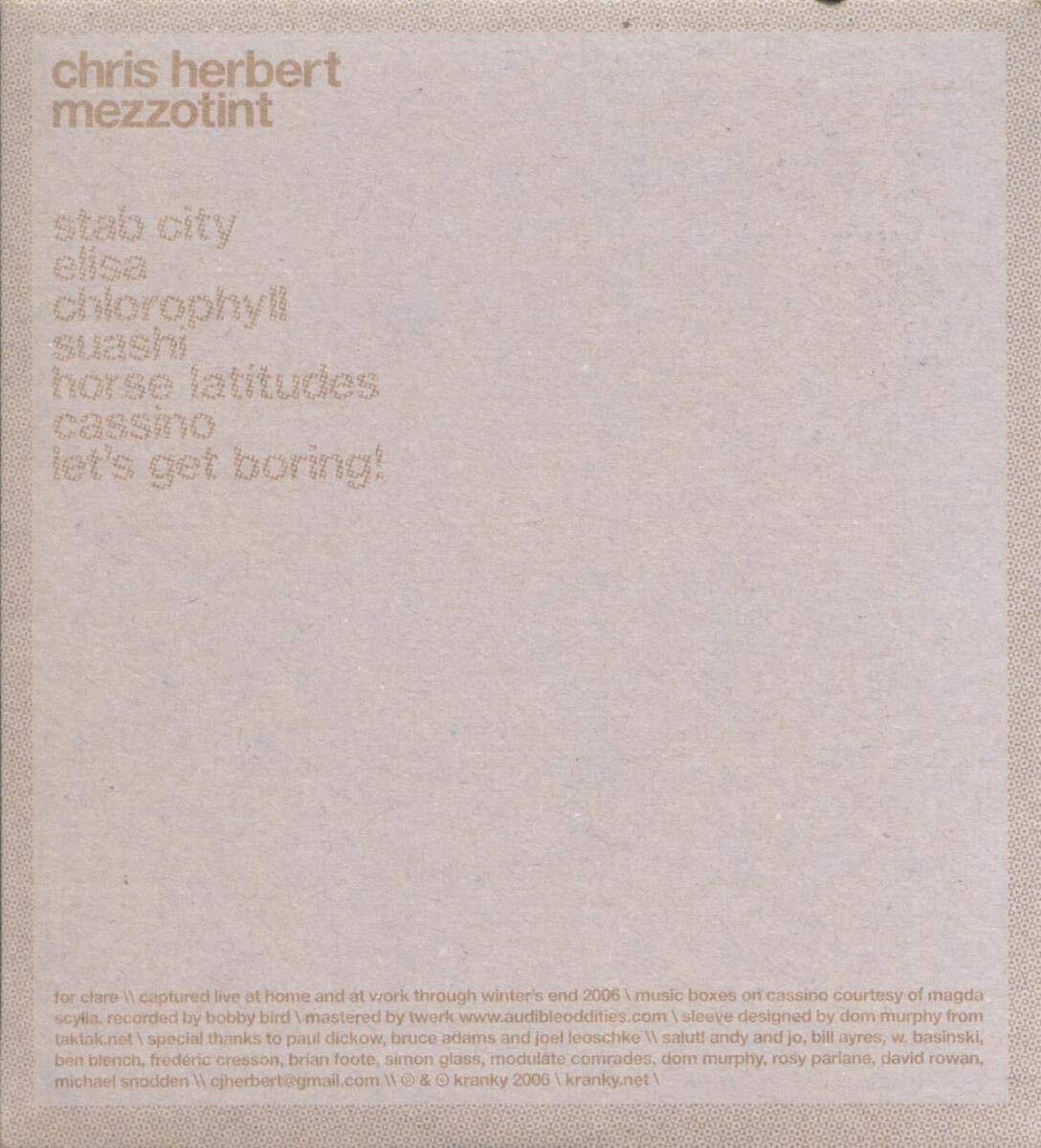 Chris Herbert Mezzotint CD KRANK101 NEW