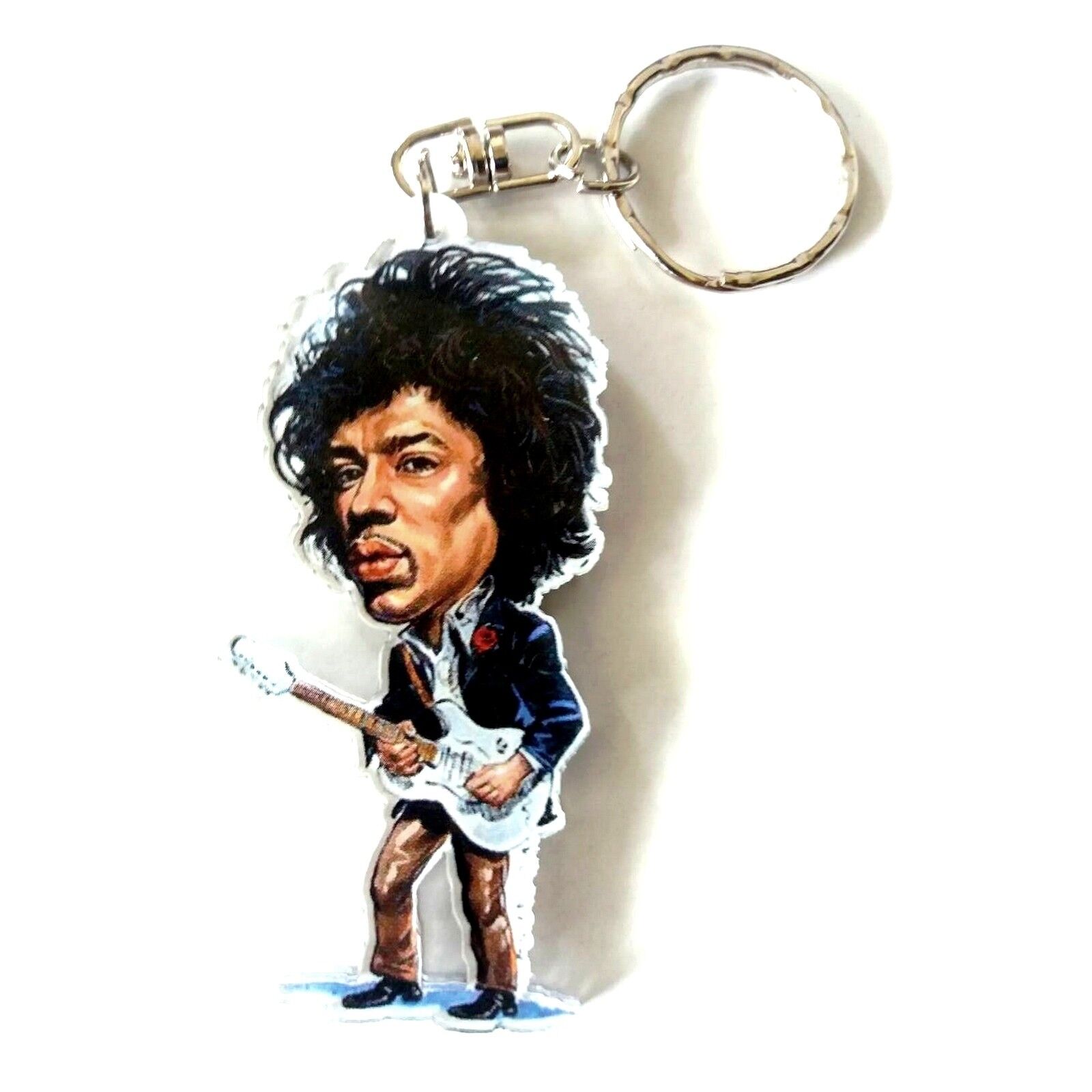 Jimi Hendrix Fender- Portachiavi Acrilico - Acrylic Keychain - Llaveros Acrilico