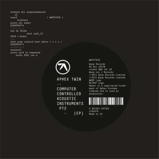Aphex Twin Computer Controlled Acoustic Instruments Pt. 2 (Vinyl LP) 12" EP