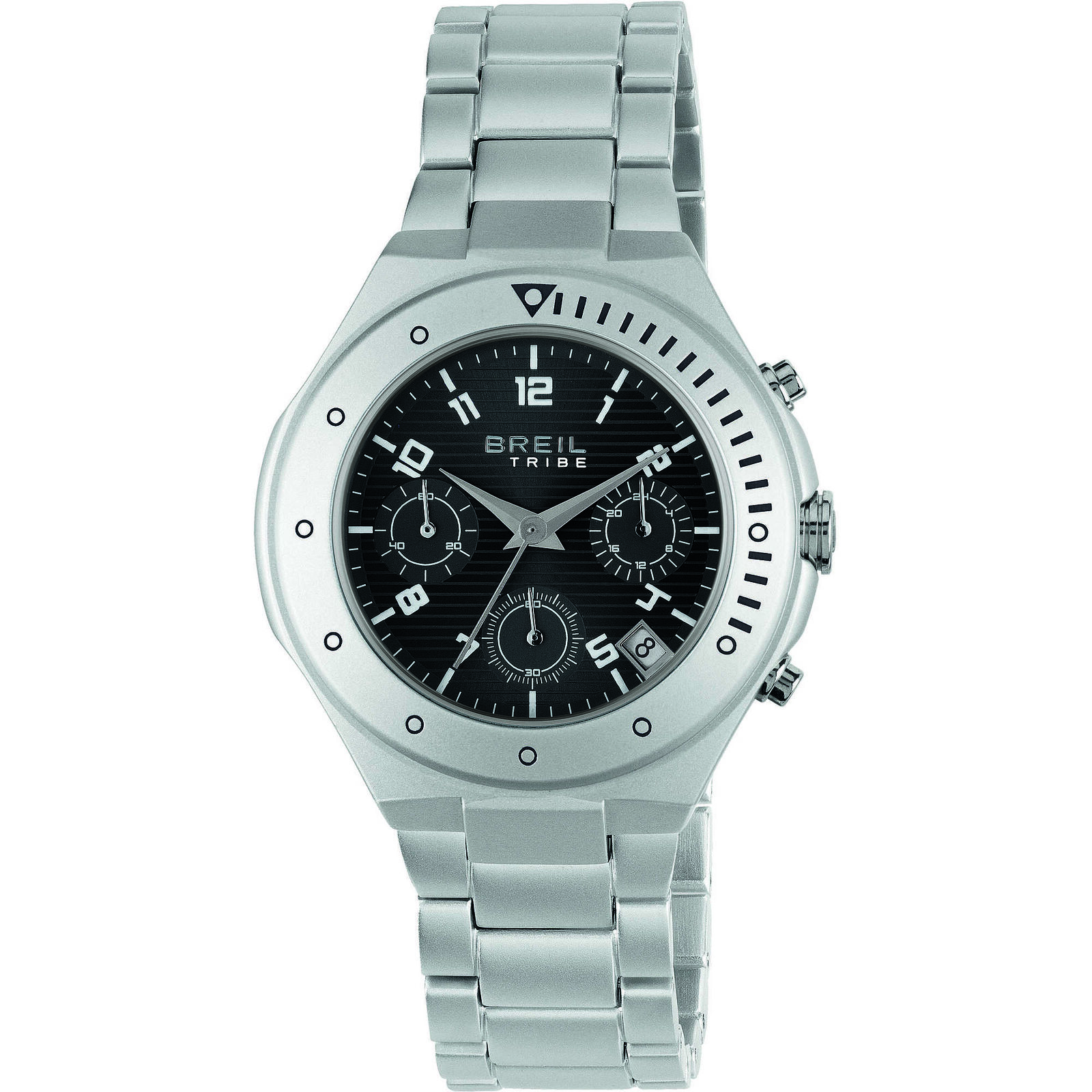 Orologio Uomo BREIL Tribe NEO EW0439 Chrono Bracciale Alluminio Nero Sub 50mt