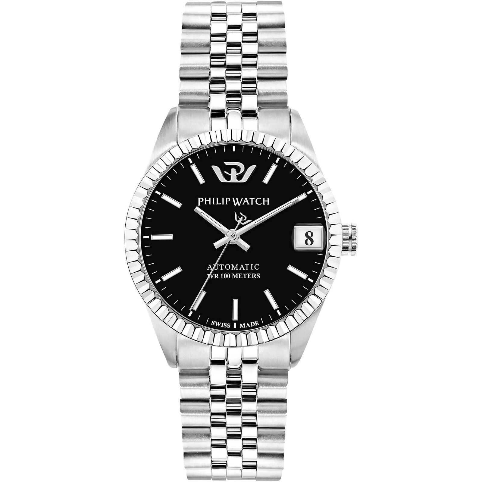 Orologio Philip Watch Caribe Automatico R8223597510 Watch Donna Nero 33 mm New
