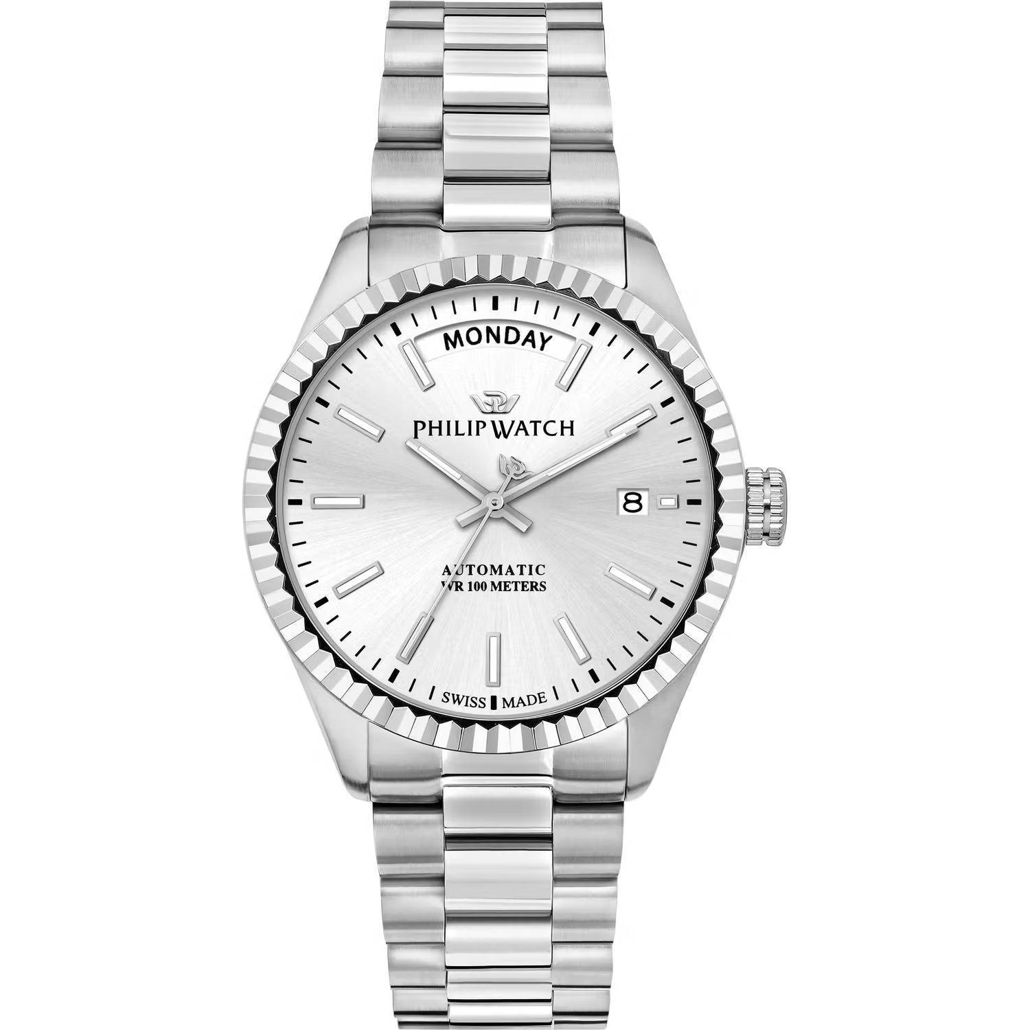 Orologio Philip Watch Caribe Day-Date automatico 39mm uomo R8223597110 Acciaio