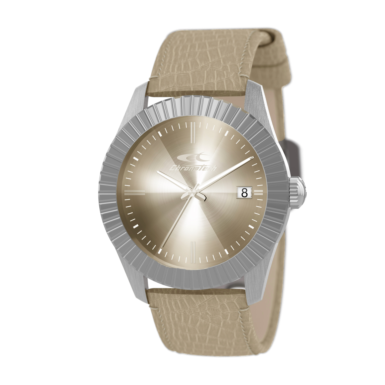 Orologio Uomo CHRONOTECH SIGN RW0216 Pelle Grigio NEW