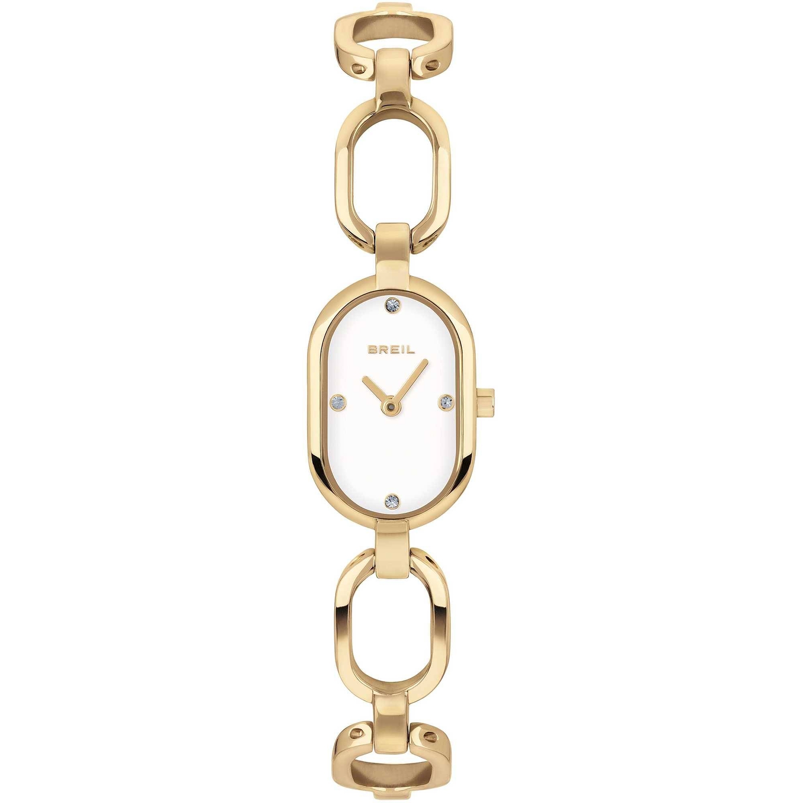 Orologio Breil Shake Shake TW1976 Acciaio Dorato Oro Ovale Bracciale Watch Donna