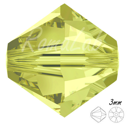 15 CRISTALLI ORIGINALI SWAROVSKI BICONO 3 MM 5301-5328 213 Jonquil