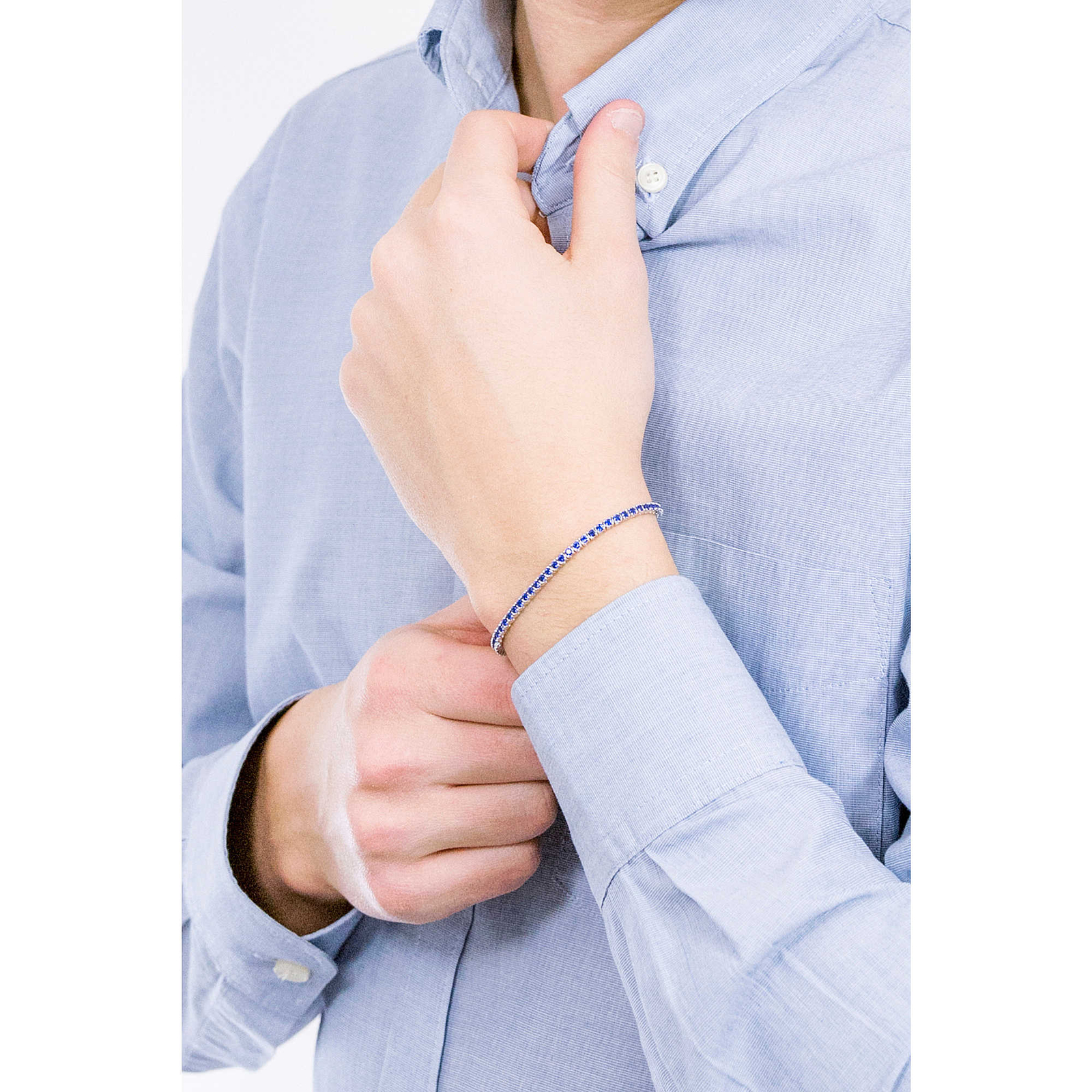 Comete bracciale Tennis argento 925 zirconi blu UBR 995 M19